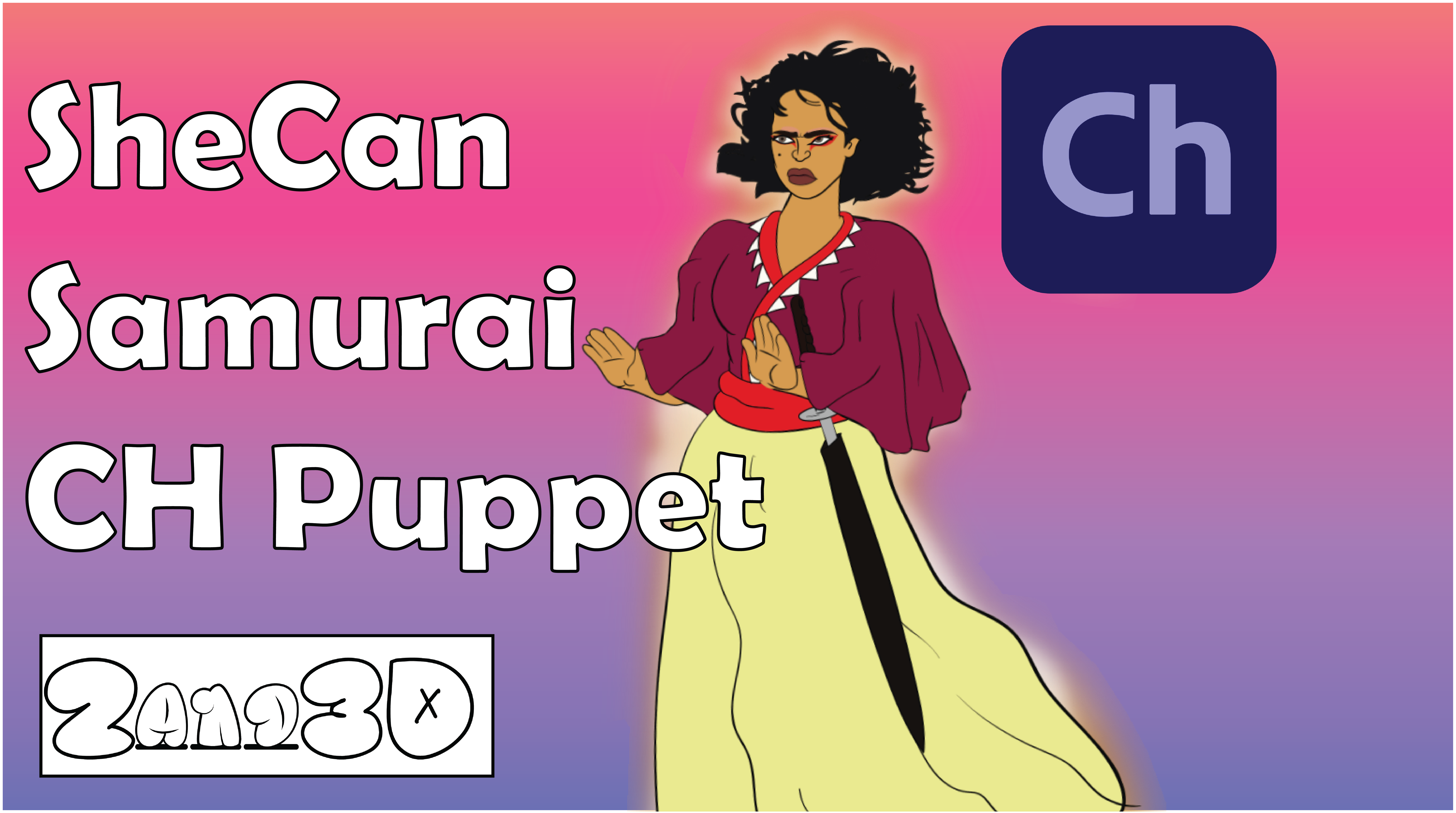 SheCan Samurai Adobe CH Puppet (Adobe Character Animator Puppet) Adobe Character Animator Puppet Adobe Ch Puppet