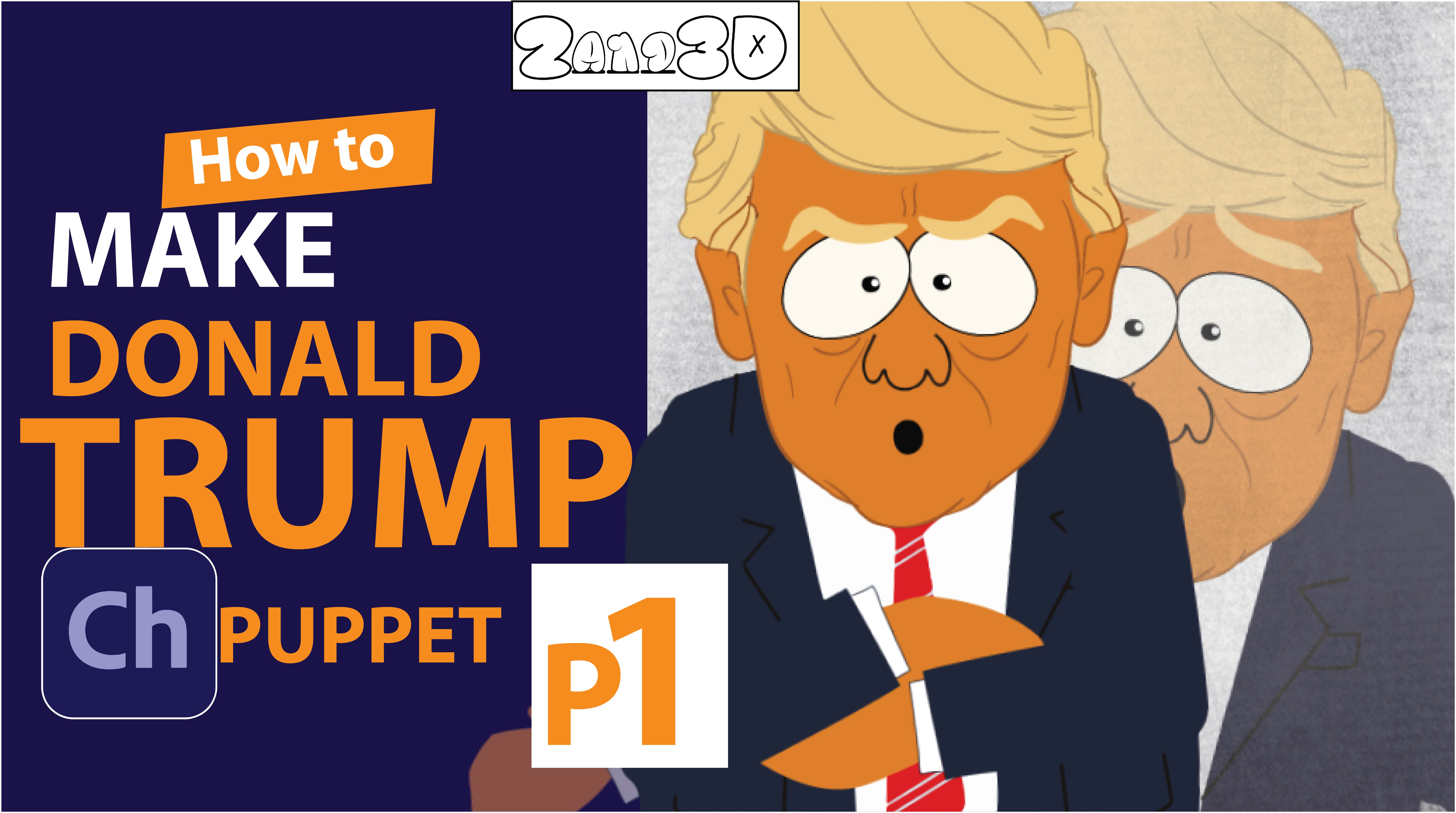 Donald Trump Adobe CH Puppet (south Park style) Adobe Character Animator Puppet (adobe